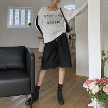 데일리 데님 페인팅 포인트 스트릿하고 힙한 5부 팬츠