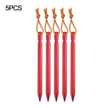 반사 로프가 있는 알루미늄 텐트 스테이크 그라운드 네일 18cm 야외 캠핑 하이킹 장비 액세서리, 01 5PCS Red