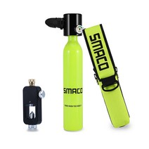 SMACO 스쿠버 다이빙 스노클링 미니 산소통 세트, 블랙