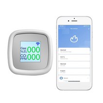 공기질측정기 실내 tvoc Tuya-와이파이 가연성 가스 감지기 알람 디지털 감지 센서 누출 테스터 사운드, [01] WiFi Version, 01 WiFi Version
