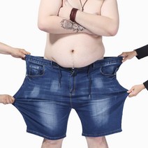 남성 데님반바지 5부바지 여름 스판 슬랙스 빅사이즈 L~6XL ~150KG 뉴타임즈 V005B970