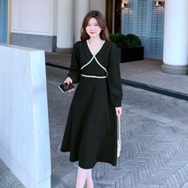 코디코치 여성 제이드 브이넥 플레어 캐주얼 원피스