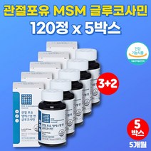 프리미엄 글루코사민 조인트 복합제제 서포트 허리에 뼈에 좋은 영양제 엠에스엠 앤 조인트 아세틸 글루코사민 MSM 식용 식이 유황 가루 복용법 히알루론산, 5박스