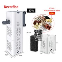 연못 여과기 필터 수족관 산소 공기 물고기 탱크 펌프 220V 워터 상자 스폰지 박테리아 볼 링, [12] 30W mp with 3parts, [03] US Plug adapter 220V