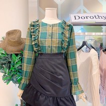 도로시홀릭 빈티지체크프릴블라우스(DO49977)