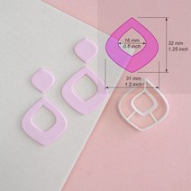 도자기 귀걸이 커터 해바라기 도넛 폴리머 클레이 도구 삼각형 사각형 둥근 가장자리 원형 3d 프린팅, [12] 12
