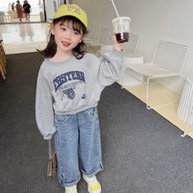 Yojia girls 봄 느슨한 스웨터 아동복 2022 새로운 아동 아기 한국 버전 외국 스타일 탑 봄과 가을 모델