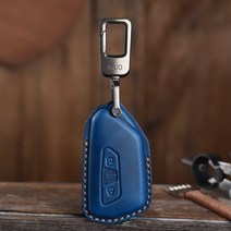 가죽차키케이스 차키홀더 커스텀차키케이스 폭스 바겐 Tuon 2022 ID.4 골프 ID.6X 가죽 키 케이스 프로텍터, 01 Blue