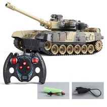 전기 RC 탱크 전투 24G 무선 제어 자동차 탱크의 세계 회전 포탑 시뮬레이션 사운드 장난감 소년 어린이 선물, B