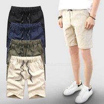 남자 반바지 5부 여름 밴딩 반바지 남성 마반바지 시원한 슬림 린넨반바지 빅사이즈 바지