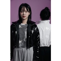 하이글로시 숏 패딩 점퍼 (블랙)