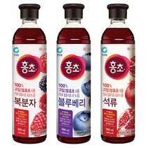 청정원 홍초 900ml 3종 세트(석류1개+복분자1개+블루베리1개), 1세트