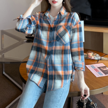 퀸이즈 퀸이즈 타미 앞포켓 배색 체크 셔츠