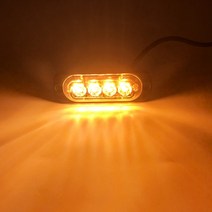 오토바이 견인 트레일러자동차 그릴 신호등 깜박이 경고등 트레일러 led 조명 4 LED 비상 램프 경찰 스트, 03 Yellow 1pcs_01 Fixed mode