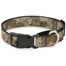 Buckle-Down Vivid Floral Collage2 세피아 마틴게일 개 목걸이 3.8cm 너비 - 45.7-81.3cm 목둘레-라지