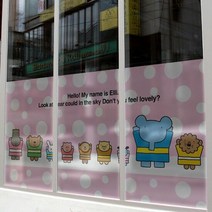무점착투명시트_핑크엘리_A01_W90xH90cm, 단품