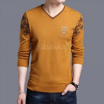 SAMARA 가을 남성 긴팔 예쁜 브이넥 니트 티셔츠 스웨터