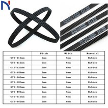 gt2 폐쇄 루프 타이밍 벨트 고무 2gt 6mm 3d 프린터 부품 110 112 122 158 200 280 300 400 610 852mm 동기 벨트 부품, 280mm