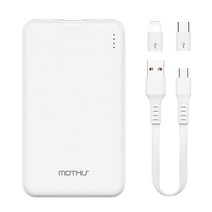 모디스 슬림 듀얼 올인원 10000mAh 대용량 보조배터리 5핀 숏 케이블 8핀 젠더 C타입 젠더, 모디스 슬림 듀얼 10000mAh 보조배터리