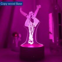 michael jackson dancing figure led night 라이트 3d, 복사 나무 기초, 16 색상 remote