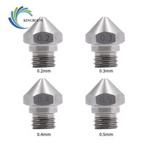 kingroon - 3d 프린터용 mk10 스테인레스 스틸 노즐 5pcs m7 스레드 0.2 0.3 0.4 0.5 0.6 0.8 1.0mm 1.75mm, 1.75mm 0.2mm