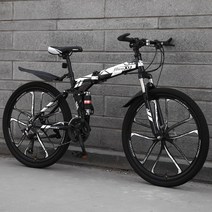 풀샥 MTV자전거 xc MTB 접이식 산악 자전거 이중 충격 흡수 24/26 인치 학생 휴대용 남녀공용 스쿠터, [02] 26 inches, [01] 21, [08] 10 knifes white