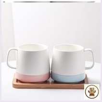 진열장 신 유러피안 칫솔컵 가정용 심플 노르딕 항아리 커플 한쌍 도자기 세면도구 케이스 1755432784, 블루 라인 _핑크 라인 _대나무받침대