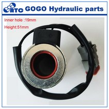 솔밸브 기계식 유압 솔레노이드 밸브 코일 내부 구멍 19mm 높이 51mm 제어 24V 12V, [01] inner hole 19, [01] 12V