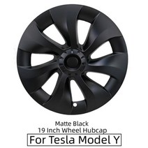 테슬라 호환 모델 Y 허브 캡 성능 교체 휠 캡 1 개 19 인치 자동차 허브 캡 풀 커버 액세서리 2020 2021 2022, MY Matte Black B