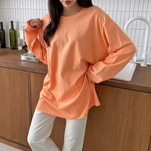 여자 데일리 컬러 많은 루즈핏 무지 베이직 긴팔티