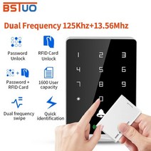 듀얼 주파수 125Khz 13.56Mhz IP68 방수 액세스 제어 키패드 야외 RFID 컨트롤러 터치 도어 오프너 시스템, t2dc