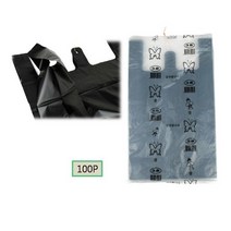 가게 시장 손잡이 달린 검은봉다리 나물 봉지 깜장 검정 소봉투(100P)