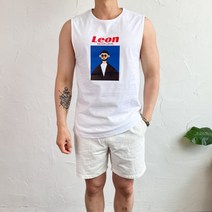 코코로맨틱 레옹 프린팅 남자 여름 나시 4컬러 민소매