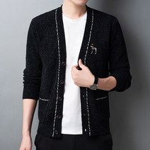가급적 가을 긴 소매 니트 카디건 남성용 새로운 복고풍 니트 스웨터 남성용 단색 포켓 코트 남성 a