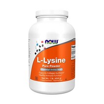 NOW Supplements L-Lysine(L-Lysine Hydrochloride) 분말 콜라겐 합성 지원* 아미노산 1파운드