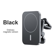 아이폰호환 15W 맥세이프 무선 충전기 자동차 에어 벤트 스탠드 전화 홀더 빠른 스테이션 iPhone 12 13 Pro, 02 Black