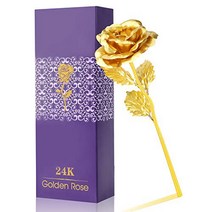 LOVEINUSA Golden Rose 24k Gold Rose Flower with Luxury Gift Box Great Gift Idea for Mom Birthday Gi, 1
