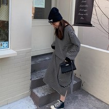 맨투맨원피스 여성 롱 원피스 단가라 커플시밀러룩 77사이즈 아노락원피스 갠소 봄 4월원피스 40대 홈드레스 A라인 커플룩 여름 빅사