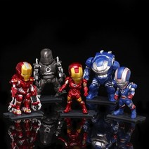 마블 어벤져스 피규어 헐크 토니스타크 아이언맨 타노스 헐크 캡틴아메리카 액션 피규어 모델 장식품, 5개 9.5cm