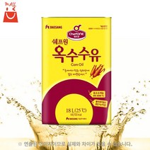 쉐프원 옥수수유 18L 업소용 대용량 저가 식용유 말통, 1개