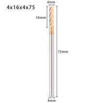 엔드밀 드릴밀 내구성 0.8mm-3.175mm 티타늄 코팅 초경 밀링 커터 조각 에지 커터 cnc 라우터 비트 pcb 기계 용 엔드 밀, 4x16x4x75