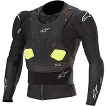 모터사이클자켓 바이크가죽자켓 Alpinestars 알파인스타 남성용 Bionic Pro V2 보호 오토바이 재킷 블랙/옐로우 라지, Large