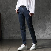 지기젠 기장수선이 필요없는 워싱 스크래치 테이퍼드핏 스판 데님팬츠 (2타입)