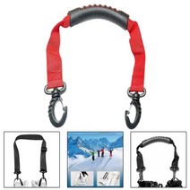 스노우보드 스키 부츠 캐리어 스트랩 랩 넥타이 장비 액세서리 휴대용 헤비 듀티, 레드 48cmx2.5cm