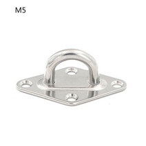 동봉 된 후크가있는 1pcs 패드 아이 플레이트 316 스테인레스 스틸 스테이플 링 후크 보트 스윙 용 U 자형 하드웨어