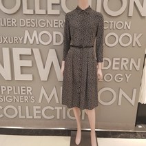 BCBG 미니 플라워 벨티드 셔츠 원피스 B2C8O627_99