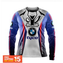 BMW M 오토바이 자켓 라이더 재킷 슬림 긴팔 티셔츠 사이클링 의류, XS