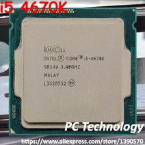 리퍼 CPU 인텔 코어 i5 4670K SR14A CPU 3.40GHz 6M 84W 22nm LGA1150 쿼드 데스크탑 프로세서, 한개옵션0