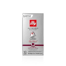 Illy 에스프레소 머신과 호환되는 1인용 커피 캡슐 100% 아라비카 원두 시그니처 이탈리아 블렌드 인텐소 룽고 다크 로스트 10개 (1팩) 214406, 10 Count (Pack of 1), Forte Dark Roast