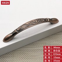 엔틱가구 부품 유럽식 레드 고동 서랍 손잡이 앤티크 옷장 문 손잡이 빈티지 캐비닛 가구 손잡이, 10 6628-96구멍거리 적고동